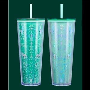 Starbucks 2022 Woodland Lace Enchanted Forest Mint Green Color Changing Cup